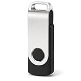 RUNNUT 16GB USB Flash Drive, Swivel Keychain Design, USB 2.0 Portable Thumb Drive Memory Stick, FAT32 Format, Black