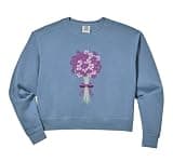 Womens Purple Wildflower Bouquet Floral Nature Art For Women Comfort Colors Crop Sweatshirt