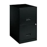 Anti-Tilt File Cabinet, 18" Deep Letter Size 2 Drawer Vertical Cabinet, Black Durable Filing Cabinet for Daily File Management