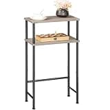 HOOBRO Narrow Console Table for Small Space, 15.7" Entryway Table with Storage, 2 Tier Sofa Table with 2 Shelves, Skinny Console Table for Entryway, Hallway, Living Room, Greige and Black BG40XG01