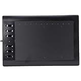 Diyeeni Digital Drawing Pad Graphics Tablet 10x6 Inch 8192 Levels Pen Tablet with 12 Hot Keys 10 Media Keys for Wins for SAI for Paint Design Art Creation