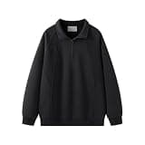 Men's Quarter Zip Sweatshirt Long Sleeve Stand Collar Slim Fit Pullover Top Fall Winter Comfy Causal Work Outfits Black