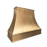 Brass Range Hood Island Mount 36'' W,30'' H, 27'' D CT Copper Tailor Custom Handmade Metal Kitchen Vent Hood, With 4-Speed Exhaust Fan & LED Light,BSRH-7C2