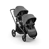 Bugaboo Kangaroo All-Terrain Full-Size Single-to-Double Tandem Stroller Toddler Seat, for Up to Three Kids, XL Wheels, One-Hand Operation, XL Underseat Storage and Sibling/Second Seat - Moon Grey