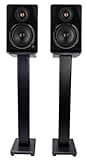 Rockville APM8B V2 Bundle: Pair 8 in Powered Studio Monitor Speakers USB Bluetooth, Pair RHTSB 36 in Bookshelf Speaker Stands for Home Theater, 2-Items