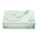 Omquot Vintage Turntable with Retro Design and Ambient Light Bluetooth Speaker for Home Decor in Bedroom (Green)