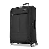 Samsonite Soft-Sided 29-Inch Lightweight Large Checked Expandable Element Suitcase: Durable, 360° Spinner Wheels, Adjustable Telescopic Handle, 2 Front & 1 Side Pocket- Black