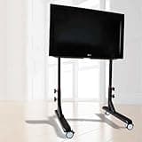 LIUZQWAED Rolling TV Cart Stand with Wheels - Racing Simulator LCD TV Bracket, Movable Monitor Floor Stand, Height Adjustable, for Below 55 Inches TV, Max 100X100mm