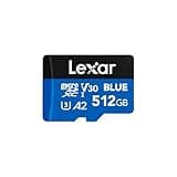 Lexar 512GB Blue Micro SD Card Up to 160MB/s, microSDXC UHS-I Memory Card with SD Adapter, C10, U3, A2, V30, Full HD, 4K UHD, High Speed TF Card