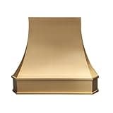Brass Range Hood Wall Mount 54'' W, 39'' H, 21'' D, CT Copper Tailor Custom Handmade Metal Kitchen Vent Hood, With 4-Speed Exhaust Fan & LED Light,BSRH-3X