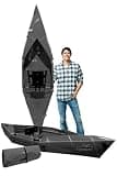 Tucktec 8' Jr. Foldable Kayak - 200 lb. Capacity, 2-Minute Set Up, Lightweight & Portable Kayaks - Made in USA - Black