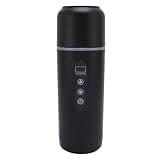 Omquot Portable 500 Ml Car Heating Cup Efficient Kettle for Travel, Camping Outdoor, Applicable to Caffeine Lovers 316 Stainless Steel (Black)