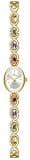MASTOP Luxury Vintage Colorful Crystal Oval Watch Fashion Ladies Small Dial Dress Quartz Wrist Watch Waterproof Watch Fashion Bangle with Stainless Steel Band (Gold)