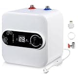 Electric Water Heater, Under Sink Mini Hot Water Heater, Waterproof LCD Display Temperature Control Compact Storage Heater for Kitchen Bathroom Home