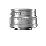 DSLR Camera Lens, APS-C 35mm F1.4 Large Aperture Manual Focus Mirrorless Camera Lens for Humanities Photography with E X Z R M43(Silver,RF)