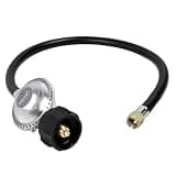 SHINESTAR 2 FT Propane Regulator with Hose, Universal Gas Grill Regulator and Hose Replacement Part, 3/8" Female Flare for Blackstone 28"/36" Griddle, Weber Grill, Patio Heater, and Fire Pit Table