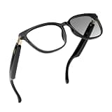 AI Smart Glasses with Real-Time Translation & Voice Assistant – Bluetooth Sunglasses with Noise-Cancelling Calls, Music, Touch Control, Photochromic Lenses, UV & Blue Light Protection-Black