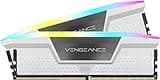 CORSAIR Vengeance RGB DDR5 RAM 32GB (2x16GB) Up to 6000MHz CL36-44-44-96 1.35V Intel XMP 3.0 Desktop Computer Memory - White (CMH32GX5M2E6000C36W)