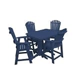 Keystone Amish Co. Poly Composite Thompson Adirondack 5-Piece Counter Height Dining Set with 4' Table, Patriot Blue