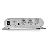 SUNGOOYUE 2 Channel Amplifier Home Audio, Aluminum Alloy Stereo Amplifier 12V 15W X 2 RMS with Bass Treble Volume Control, and 3.5mm Input for Car Home Desktop Speakers (Black)
