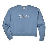 Womens Milwaukee Vintage Inspired Throwback Varsity Classic Design Comfort Colors Crop Sweatshirt