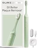SURI 2.0 New Sonic Electric Toothbrush with Pressure Sensor | 1 Month+ Battery | Designed in California | Electric Toothbrush for Adults | Travel Toothbrushes | Tooth Brush | Green