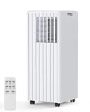 GarveeTech 8,000 BTU Portable Air Conditioner for Indoor Rooms, 3 in-1 AC Unit for Bedroom 250-350 Sq.Ft, Dehumidifier, Fan, Sleep Mode, 24 Timer, Remote Control, Window Kits