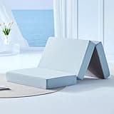 Lazyzizi Cooling Folding Mattress,6 Inch Foldable Mattress with Memory Foam Cold & Breathable Fabric Cover,Trifold Floor Guest Murphy Bed for Camping, RV, TwinXL