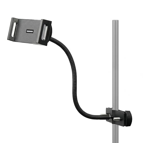 Rannsgeer 14 Inch Flexible Gooseneck Tablet Holder for Mic Stand, Treadmill Exercise Bike - Universal Mount 4.7-12.9 Inch