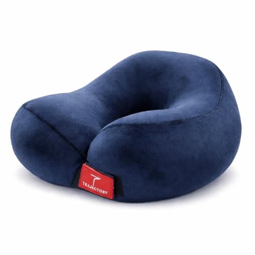 Trajectory Travel Neck Pillow for Travel and Sleep in Plane, Taxi, Car, Train, Bus, for Men and Women, Blue (as seen on Shark Tank)