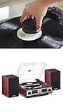 ANGELS HORN Bluetooth Turntable with Speakers & Vinyl Record Weight Stabilizer Bundle