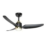 Hugo 42-Inch LED Ceiling Fan with Light and Remote, Modern Indoor Ceiling Fan, 5 Selectable Color Temperatures, Sloped Ceiling Compatible, Brushed Gold/Matte Black |SKU CF72942-BG/MB-5CCT