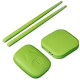 Virtual Drum Set with Pedals, Electronic Air Drum Kit, Portable Pocket Drum Sticks, Built in Battery, Audio Conversion, Includes Tutorial, Green