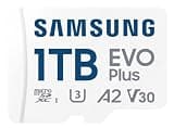 SAMSUNG 1TB EVO Plus microSD Memory Card + Adapter, 1TB microSDXC, Speeds Up to 160 MB/s, UHS-I, C10, U3, V10, A3, Upgrade Storage for Phones, Tablets, Gaming Consoles, DSLR Cameras, PCs MB-MC1T0SA