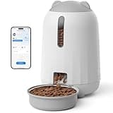 PAPIFEED Automatic Cat Feeder with App, 2.4G WiFi Cat Food Dispenser, 3L Timed Cat Feeders for Dry Food, Slow Feeding Mode, Dual Power Supply Smart Pet Feeder for Cat, Grey