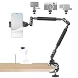 NEEWER 22" Magic Arm w Desk C Clamp, Overhead Camera Mount with Articulating Mic Boom Arm 1/4" 3/8" Threads for ARRI, Desktop Stand Holder for Phone Microphone Webcam Action Camera Video Light, UA057