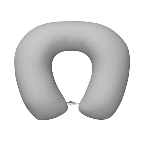 MOOCOM Custom U-Shaped Pillow with Company Logo,Customized Neck Pillow with Photo,Customized Memory Foam Pillows with Name,Personalized Plane Pillow for Napping,Gift for Staff Solid Grey