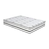12-inch Eastern King Mattress Highly Breathable Quilted Cover Hybrid Mattress, White, Plush Foam Mattress in a Box, Luxury Comfort Mattress