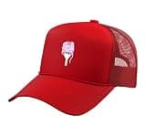 Mens Women Light Purple Spaghetti Fork Light Purple Graphic Trucker Hat with Adjustable Mesh Back, Red