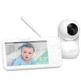 Momcozy Video Baby Monitor, 5.5” 1080P Full HD Baby Monitor with Camera No WiFi, Infrared Night Vision, 5800mAh 120-hrs Battery, ECO, VOX, 2-Way Audio, 1640ft Range, Record and Rewind Locally, BM03