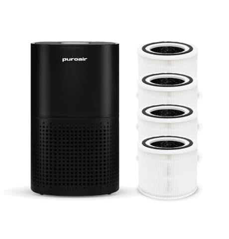 PuroAir 240 HEPA Air Purifiers and 4 HEPA Air Filters - Covers Up To 1,000 Sq Ft - Filters Up To 99.9% of Pollutants, Smoke, Pollen, Dust - Quiet HEPA Air Filter - Air Purifiers for Bedroom