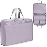 Hafmall Hanging Luggage Organizer Travel Closet for Carry-on, Portable 5 in 1 Storage Bag for Women, Foldable Packing Cube for Clothes, Travel Essentials, Purple