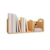 CFGH6FDF Office Desk Wooden Three Intervals Bookshelf Large Capacity Storage Rack Freestanding Book Shelf