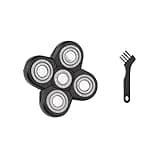 Gold/Black Replacement Shaver Head Stainless Steel Razor Blade 5 Cutter Floating Spare Blades(Black)