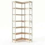 7-Tier Hexagonal Corner Bookshelf Black Frame