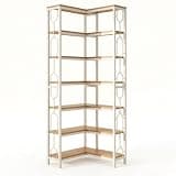 7-Tier Hexagonal Corner Bookshelf Black Frame