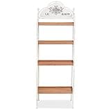 KGHFDVB Freestanding Bathroom Shelf with Steel Frame and 4 Solid Fir Shelves, Vintage Wood and Steel Shelving Unit for Towels and Decor, 23.2x13.8x66.1 Inches
