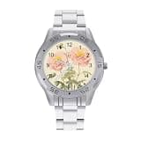 NTVOWPZO Three-Hand Analog Stainless Steel Watches for Men Easy Reader