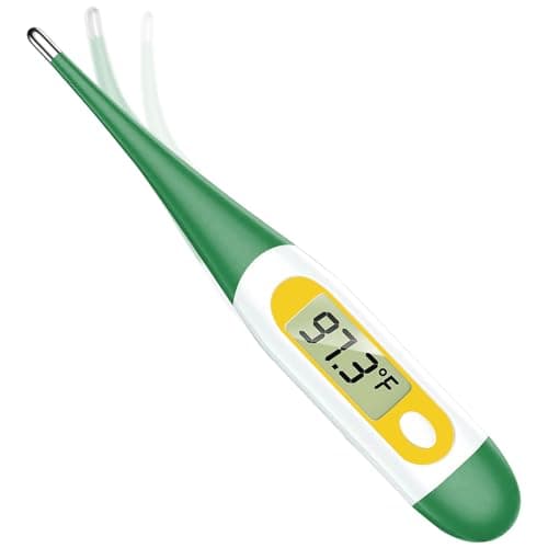 Basal Thermometer for Adults with 10 Seconds Fast Reading, Digital Thermometer (Dark Green+Yellow)
