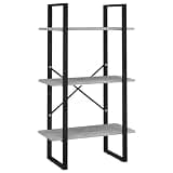 KGHFDVB Storage Shelf Concrete Gray 23.6x11.8x41.3 Inches Metal Frame, Storage Shelf for Kitchen Living Room, Versatile Bookshelf Decoration Display Stand Plant Rack